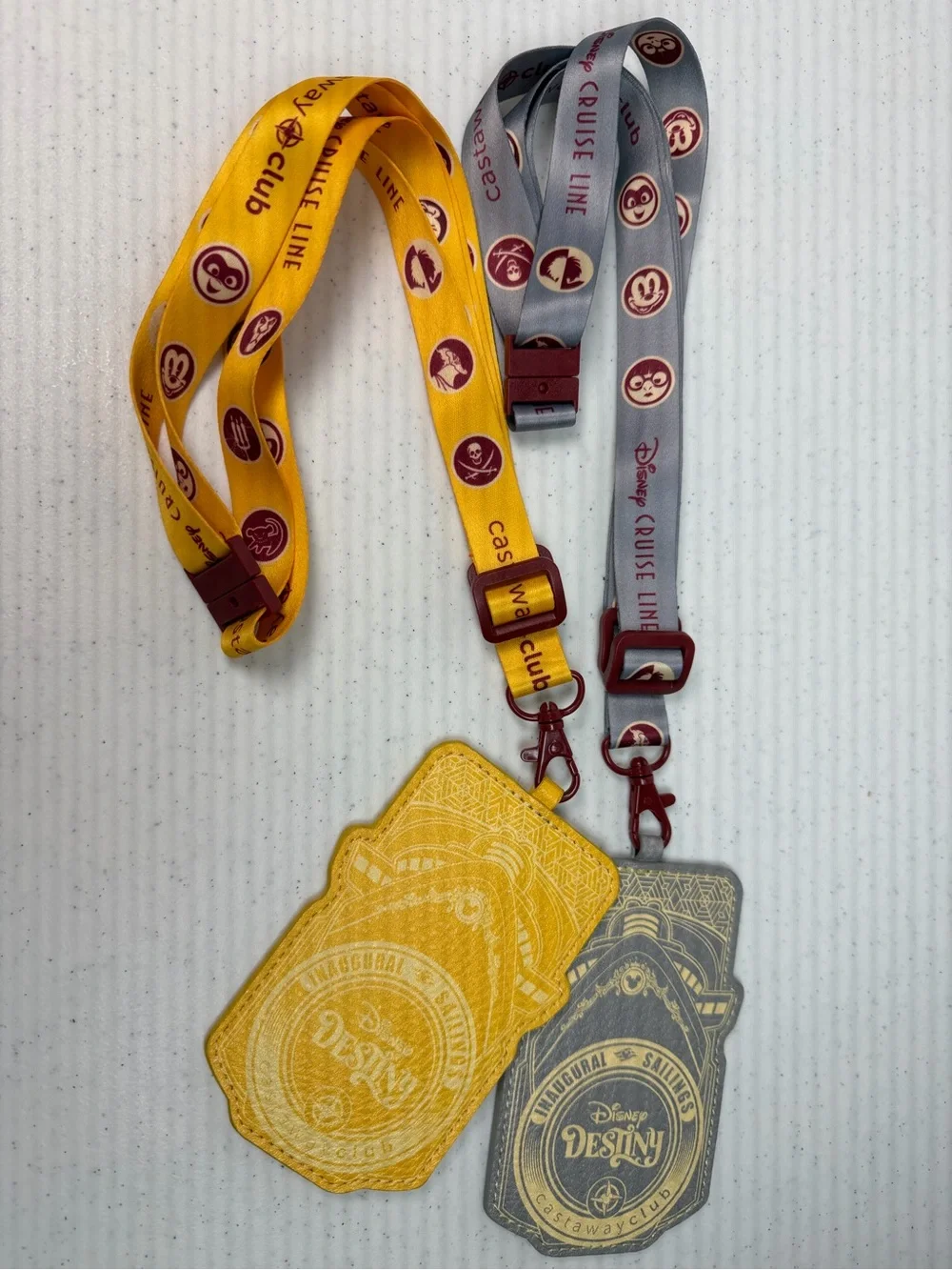 Disney Cruise Line Destiny Inaugural Sailings Castaway Club Lanyard Set of 2